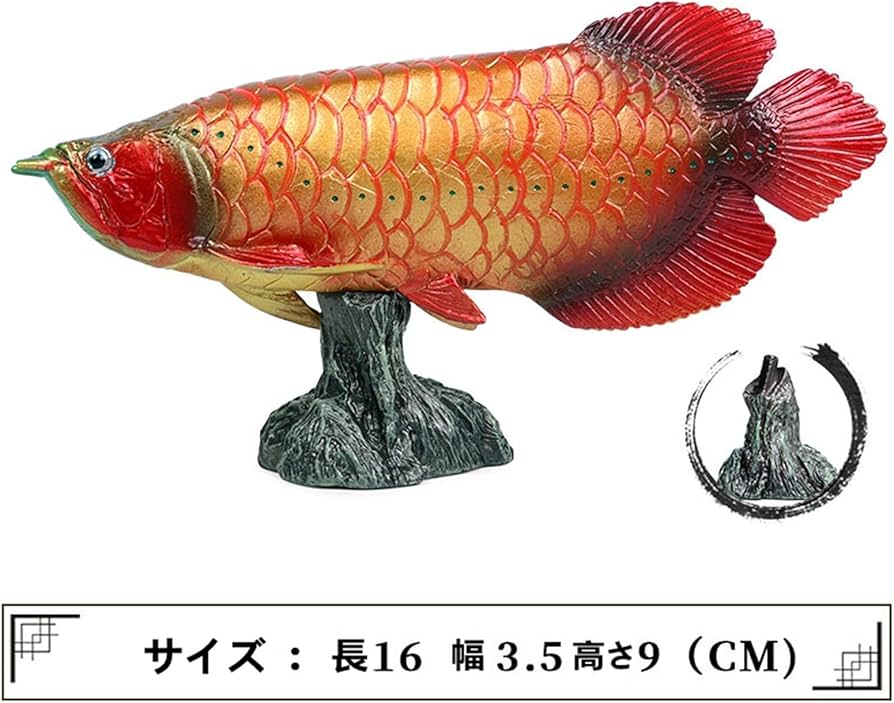 Amazon | EUHELOPA アジアアロワナ フィギュア龍魚 淡水魚 観賞魚 台座